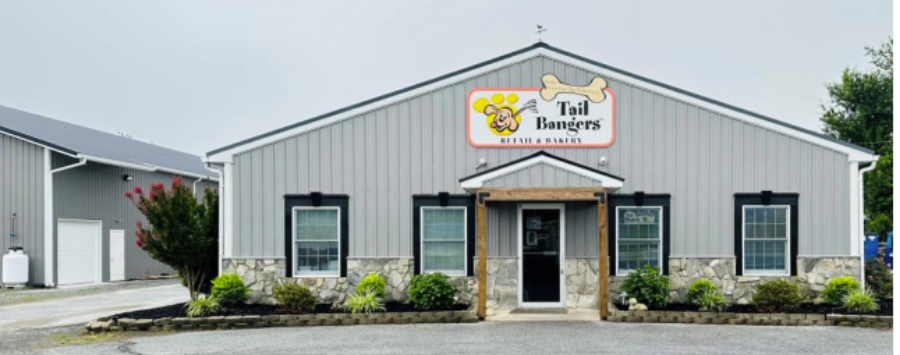 The Tail Bangers retail and bakery building in Millsboro, Delaware